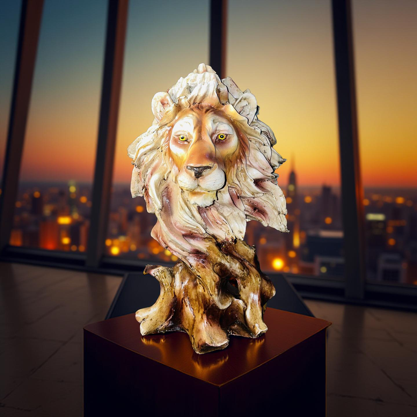 🦁 Regal Lion Head Sculpture