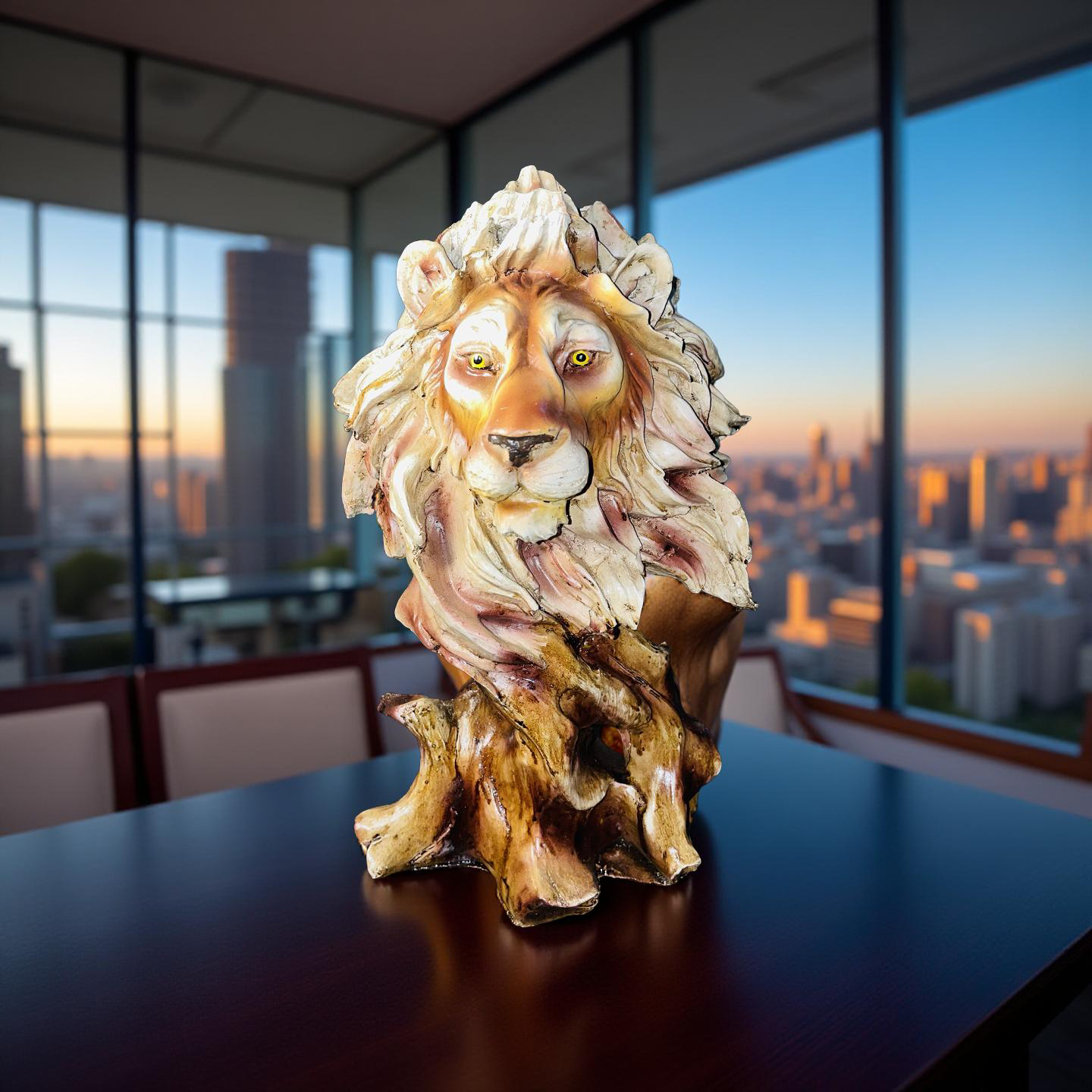 🦁 Regal Lion Head Sculpture
