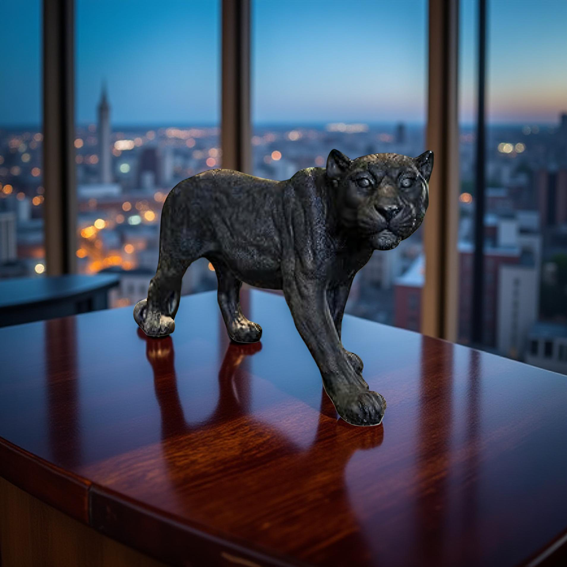 Majestic Black Panther Sculpture
