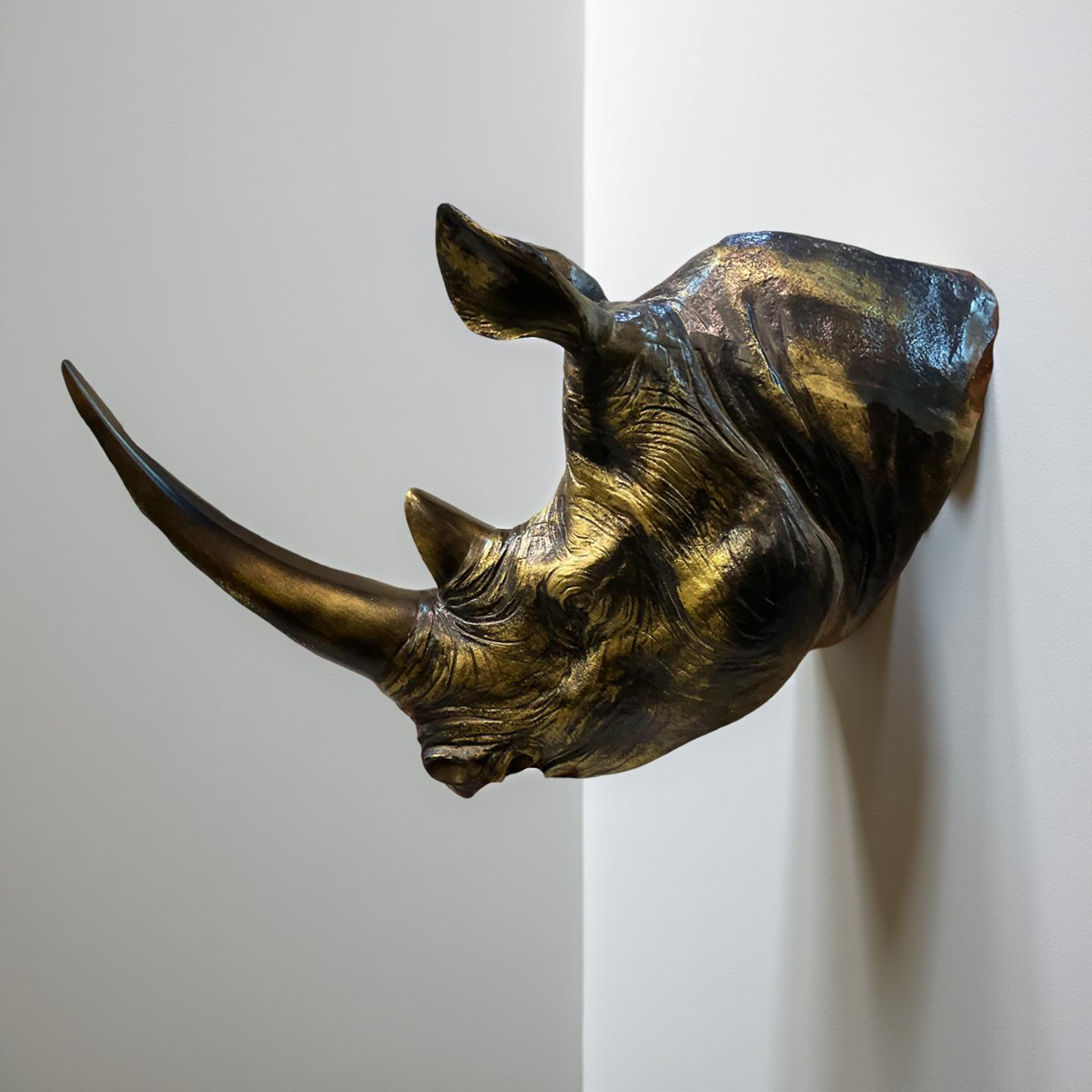 Savannah Titan – Bronze Rhino Wall Sculpture