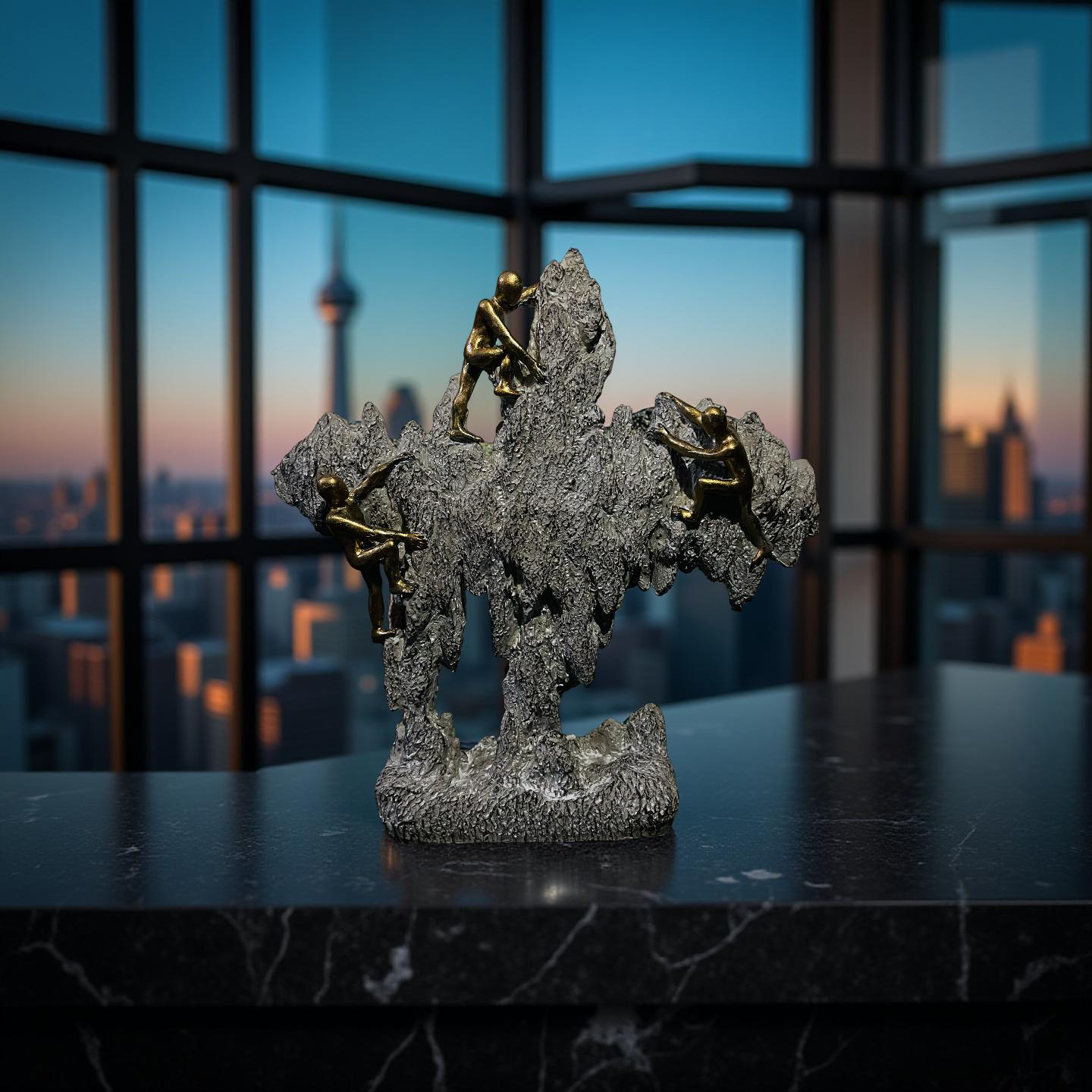 Golden Climbers on Rock