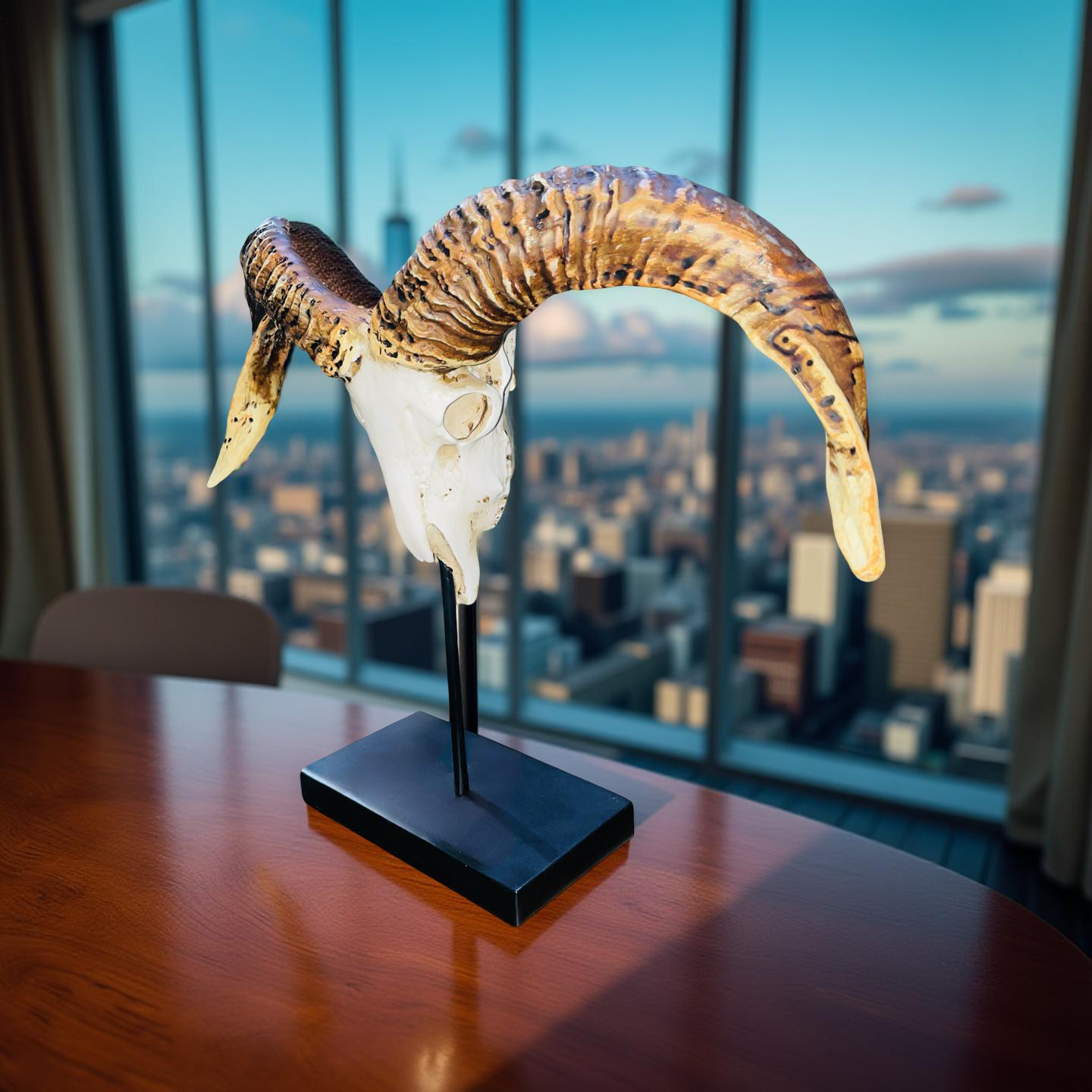 Ridgehorn Relic – Ram Skull Sculpture
