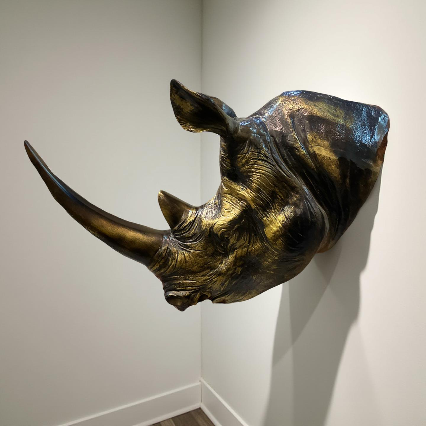 Savannah Titan – Bronze Rhino Wall Sculpture