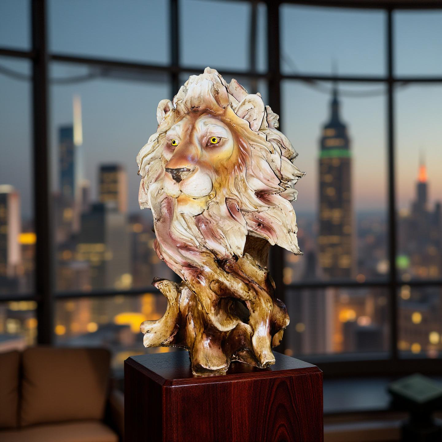 🦁 Regal Lion Head Sculpture