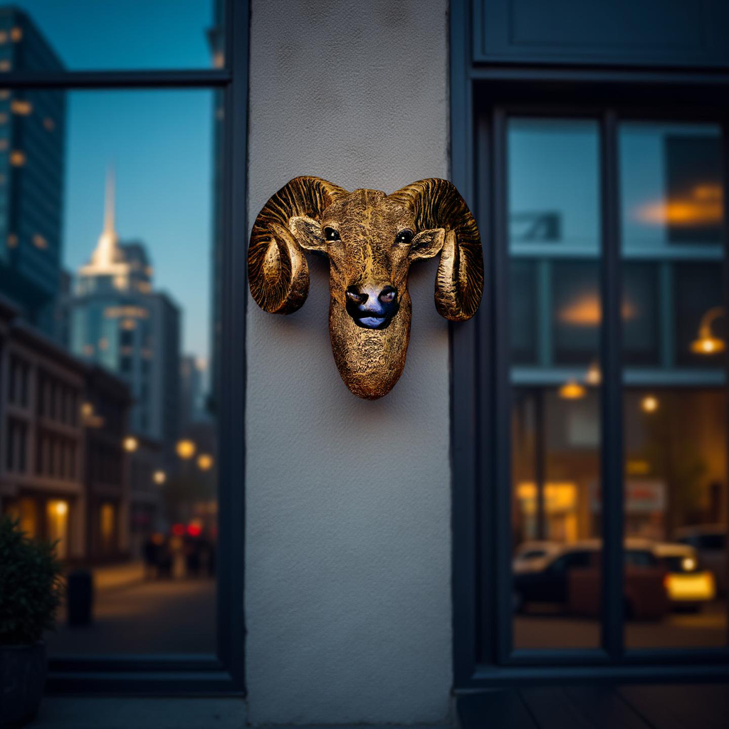 Alpine Guardian – Ram Head Wall Sculpture