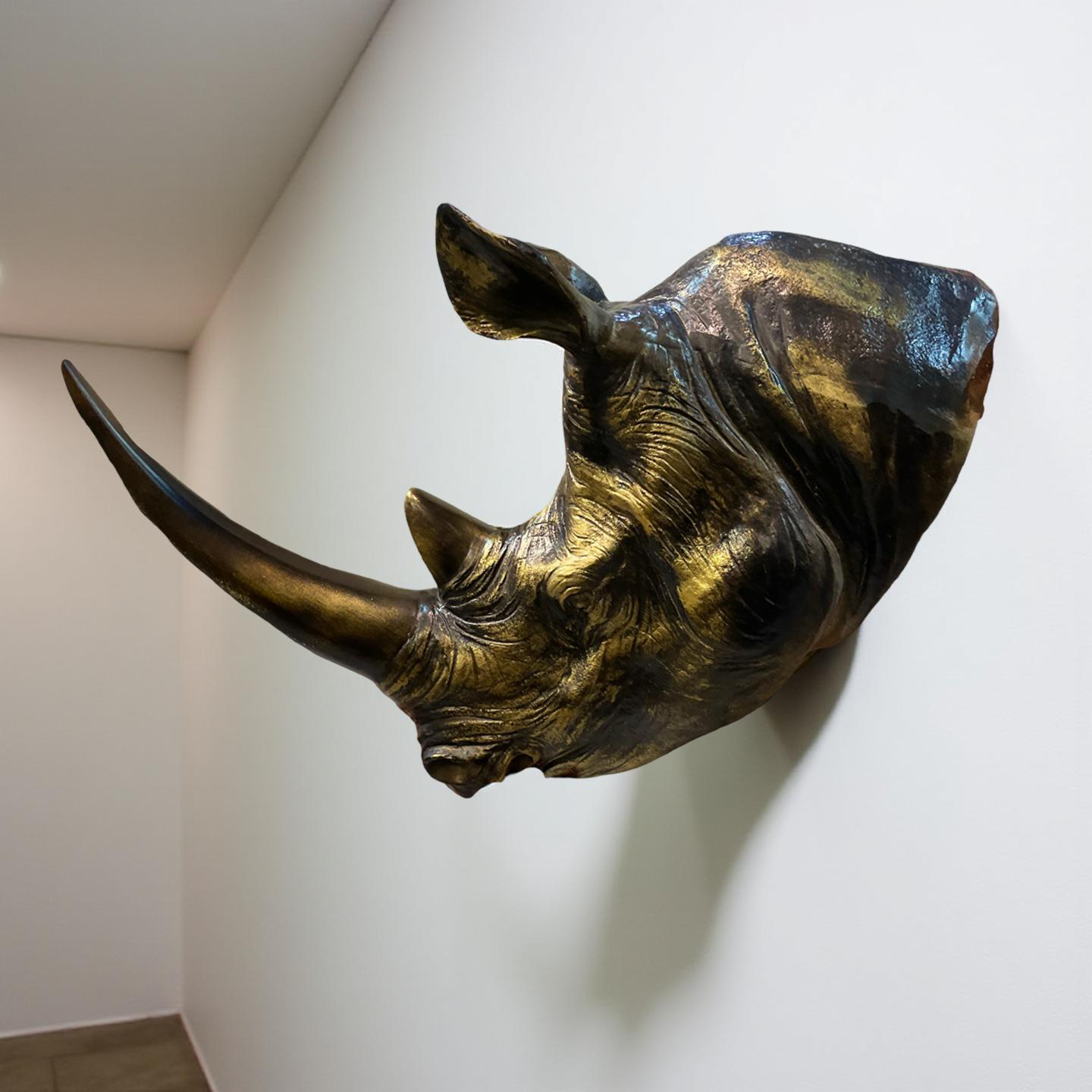 Savannah Titan – Bronze Rhino Wall Sculpture