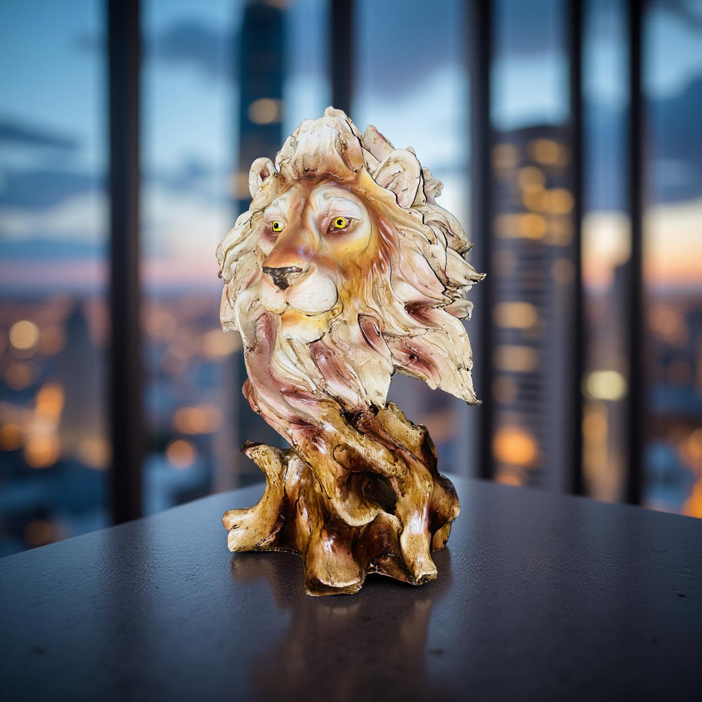 🦁 Regal Lion Head Sculpture