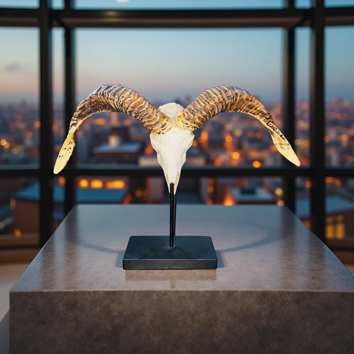 Ridgehorn Relic – Ram Skull Sculpture