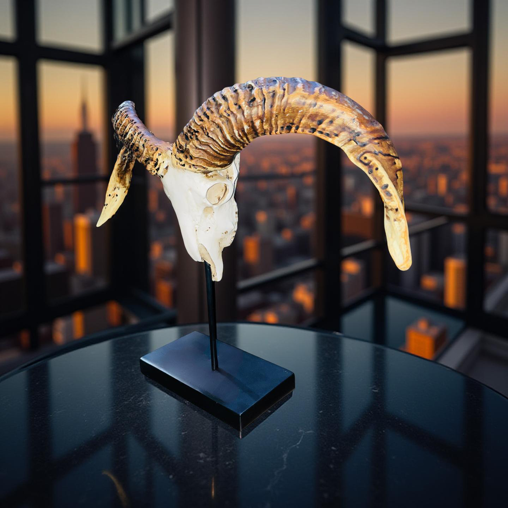 Ridgehorn Relic – Ram Skull Sculpture