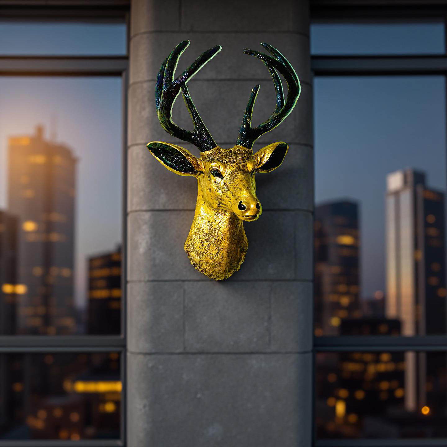 Golden Majesty Deer Wall Mount