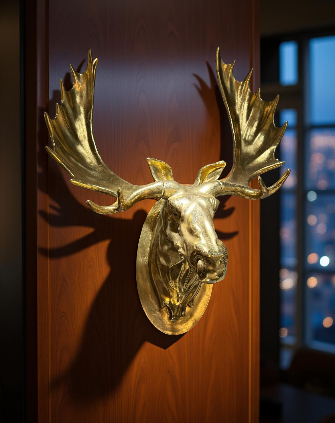 Golden Moose Wall Sculpture