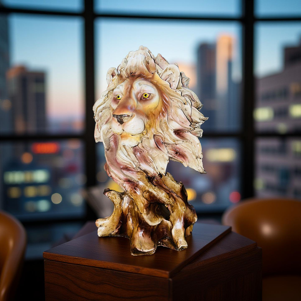 🦁 Regal Lion Head Sculpture