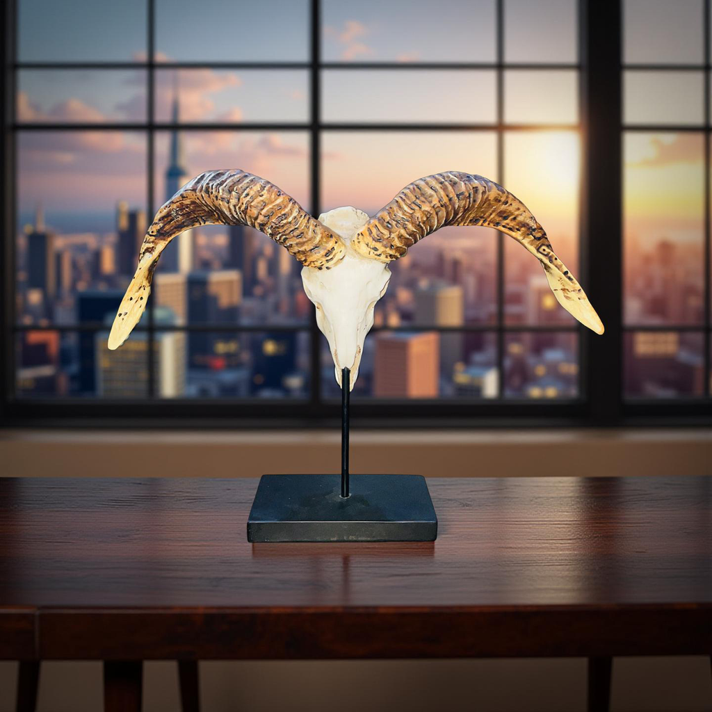 Ridgehorn Relic – Ram Skull Sculpture