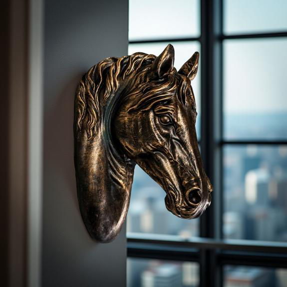 Regal Bronze Stallion – Wall Art Sculpture
