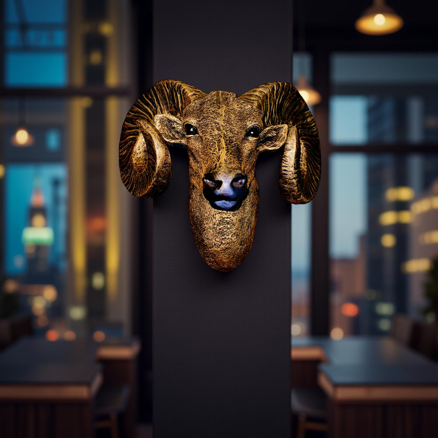 Alpine Guardian – Ram Head Wall Sculpture