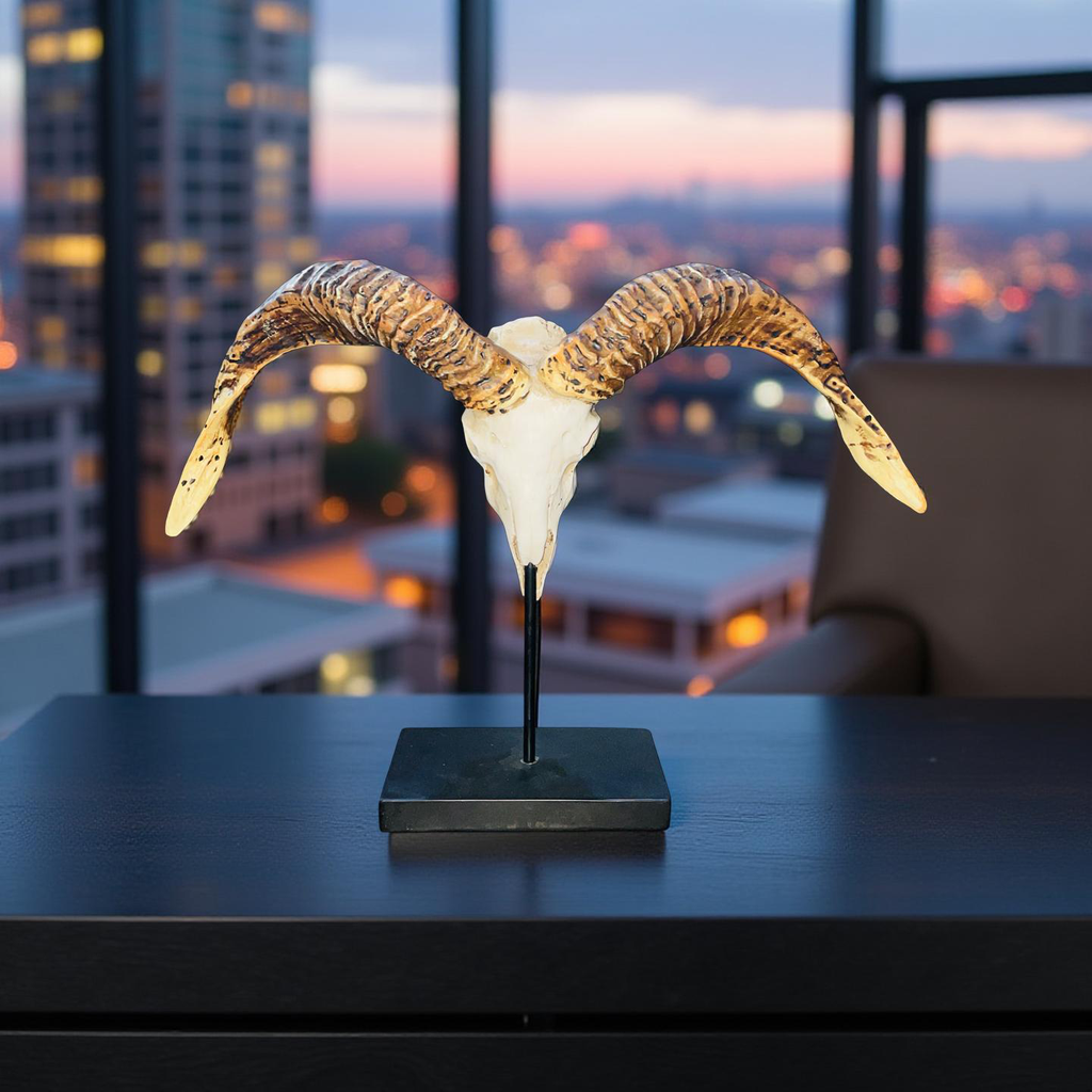 Ridgehorn Relic – Ram Skull Sculpture