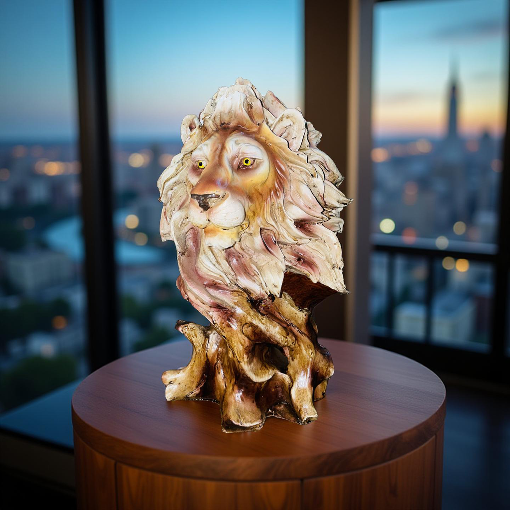 🦁 Regal Lion Head Sculpture