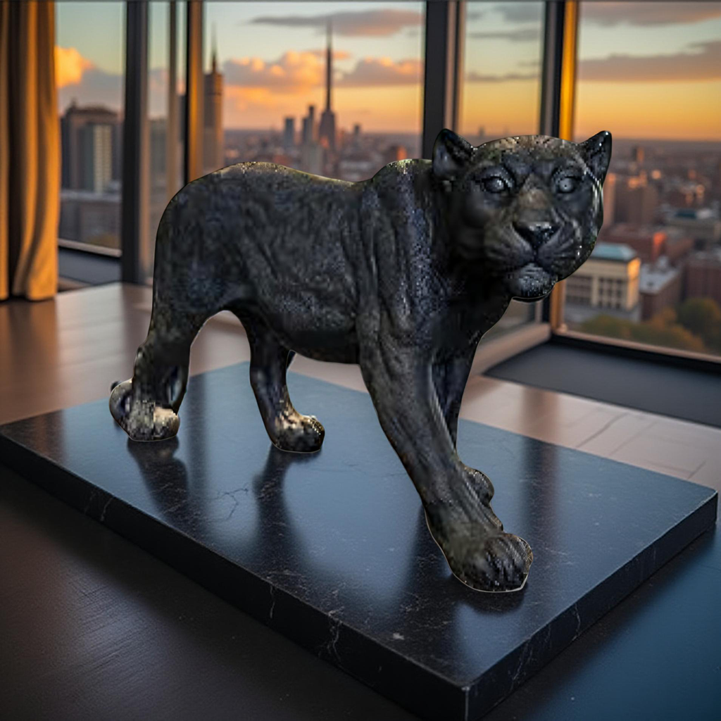 Majestic Black Panther Sculpture