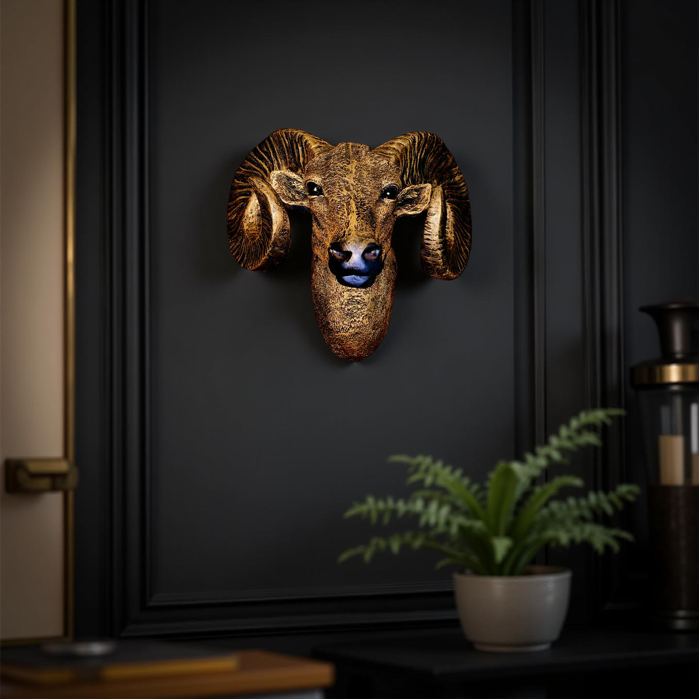 Alpine Guardian – Ram Head Wall Sculpture