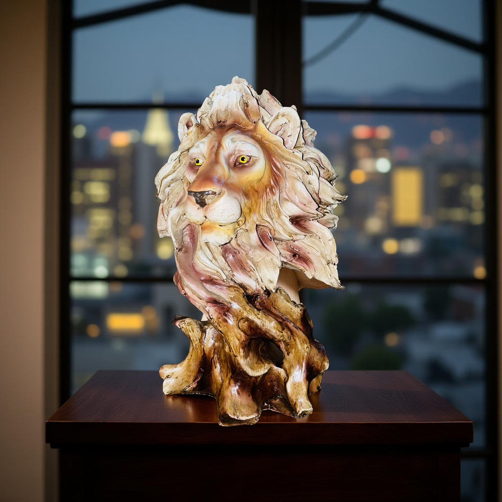 🦁 Regal Lion Head Sculpture