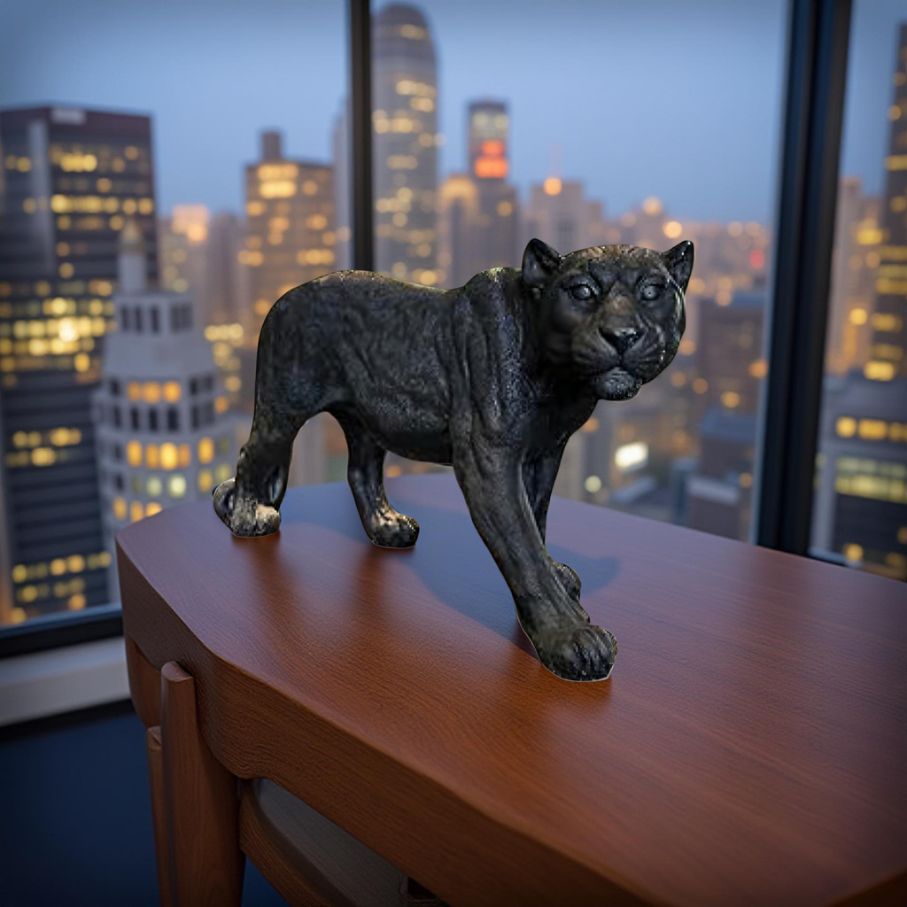 Majestic Black Panther Sculpture
