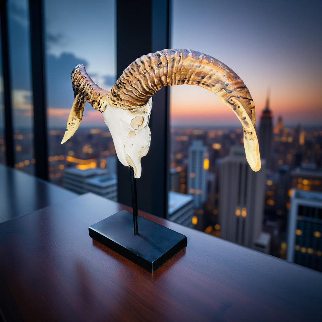 Ridgehorn Relic – Ram Skull Sculpture
